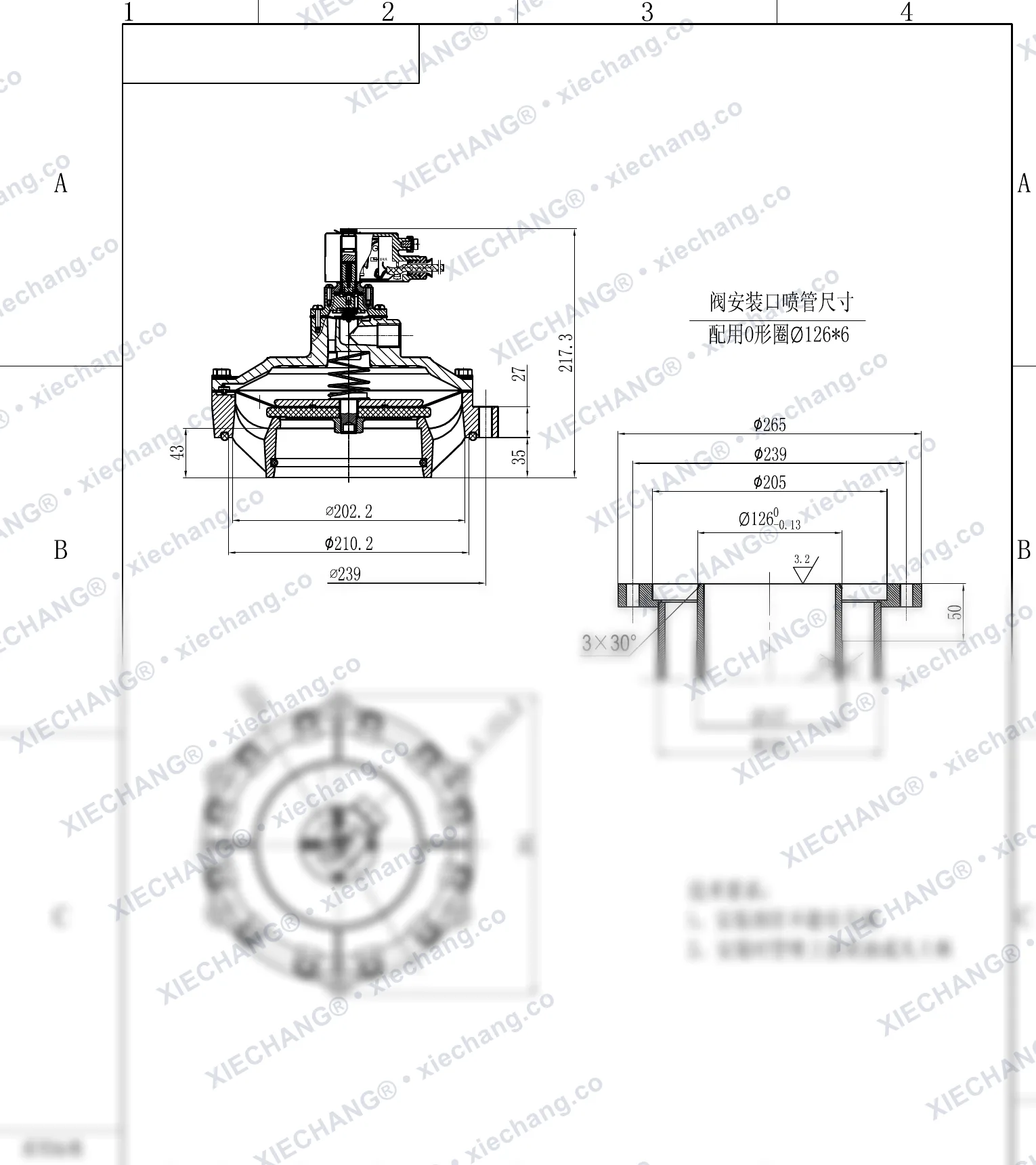 DCF-F-Y-115S · 4.5" · portlashdan himoyalangan botiriladigan impuls klapani — O'rnatish chizmasi