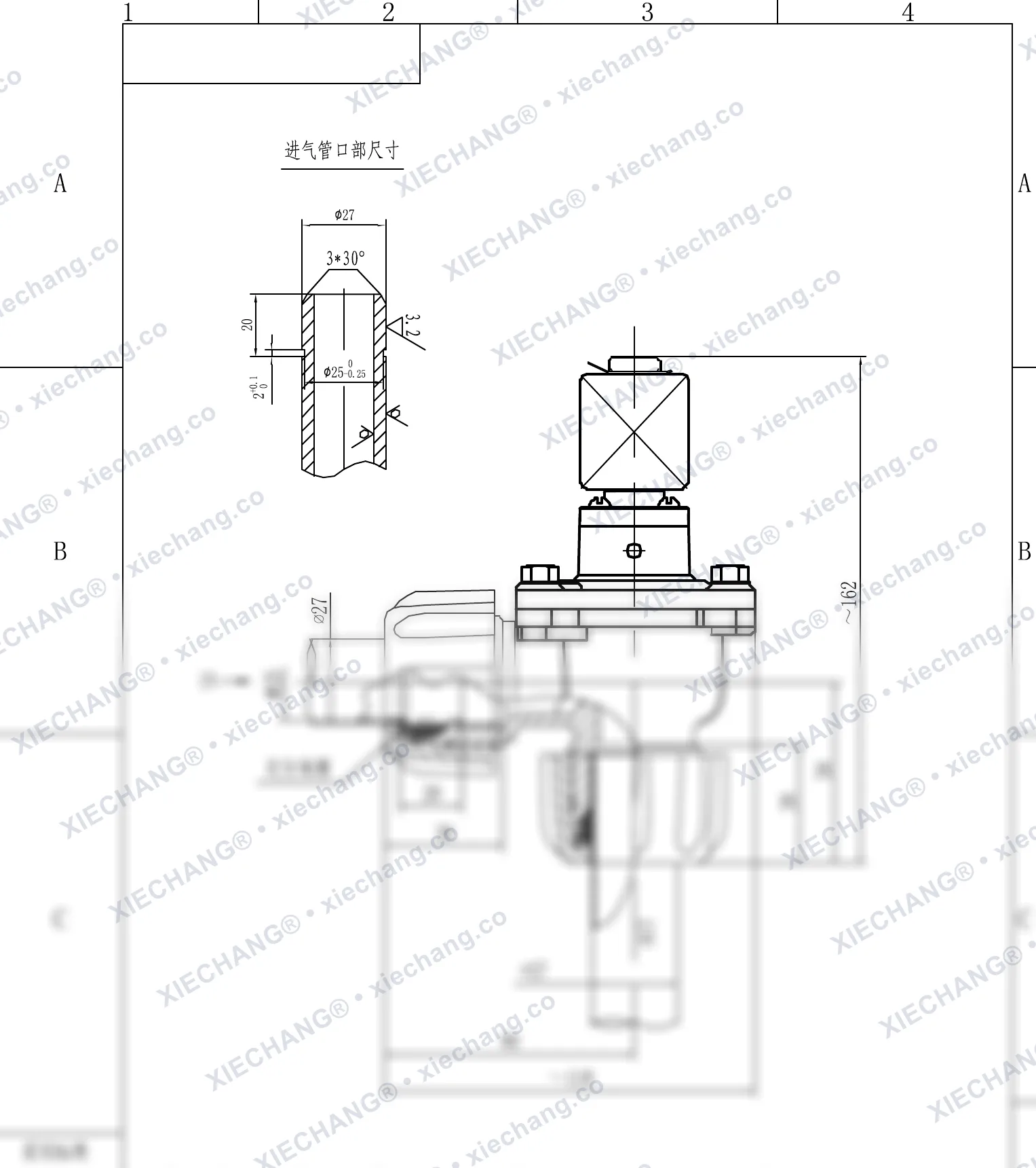 DCF-ZM-20 · 3/4" · tashqi rezbali to'g'ri burchakli impuls klapani — O'rnatish chizmasi