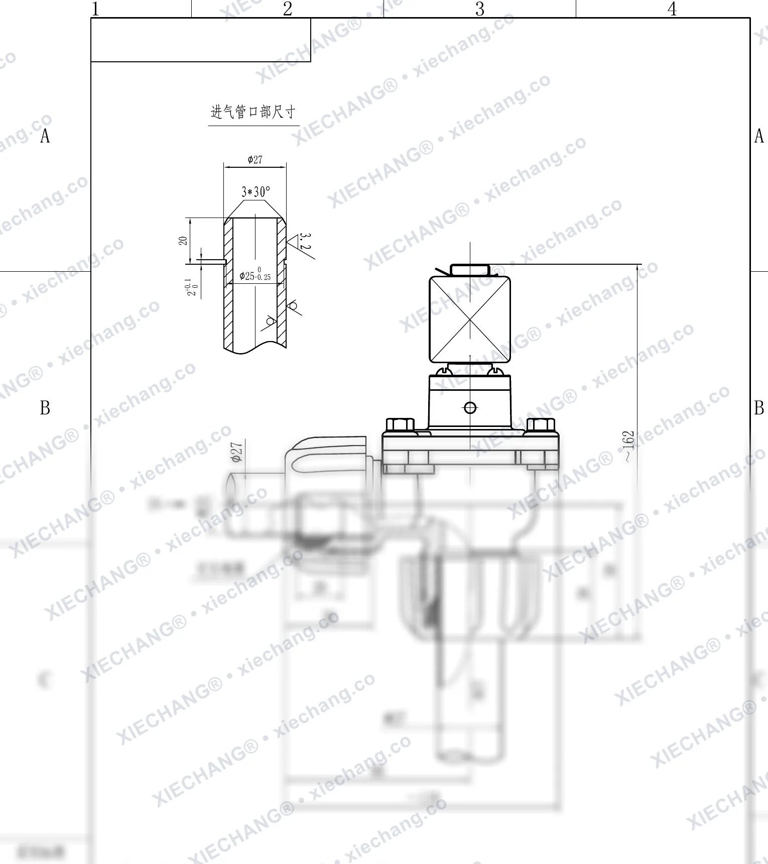 DCF-ZM-20 · 3/4" · tashqi rezbali to'g'ri burchakli impuls klapani — O'rnatish chizmasi